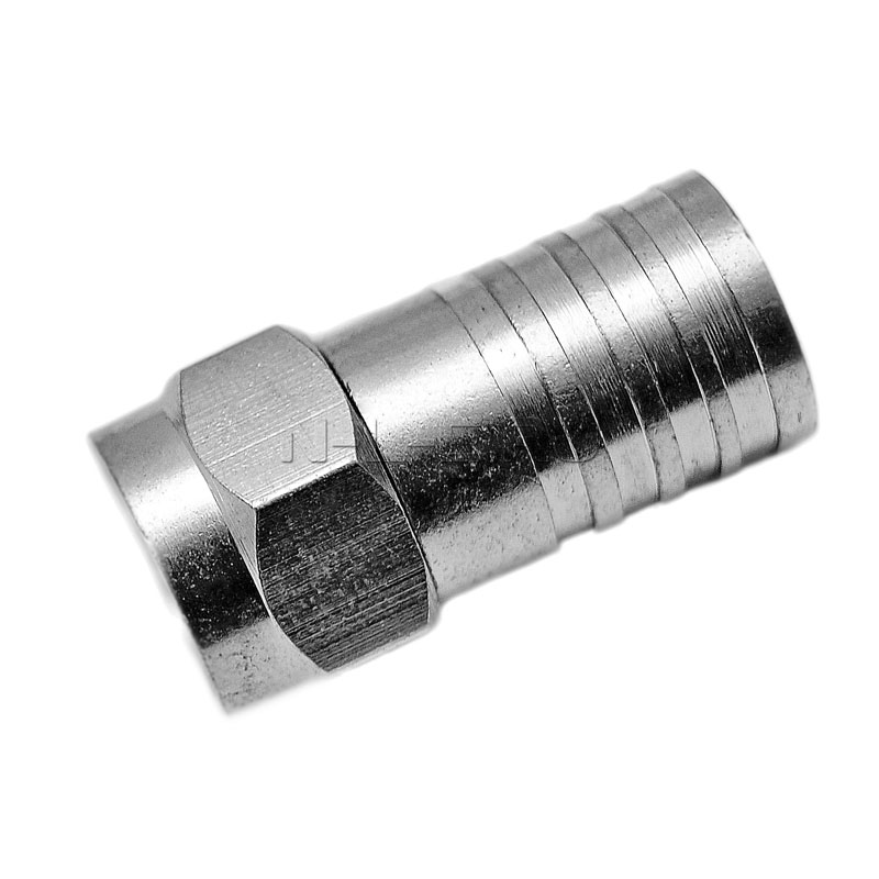 картинка Разъем обжимной c резиновым кольцом черного цвета для кабеля RG6 медный CADENA