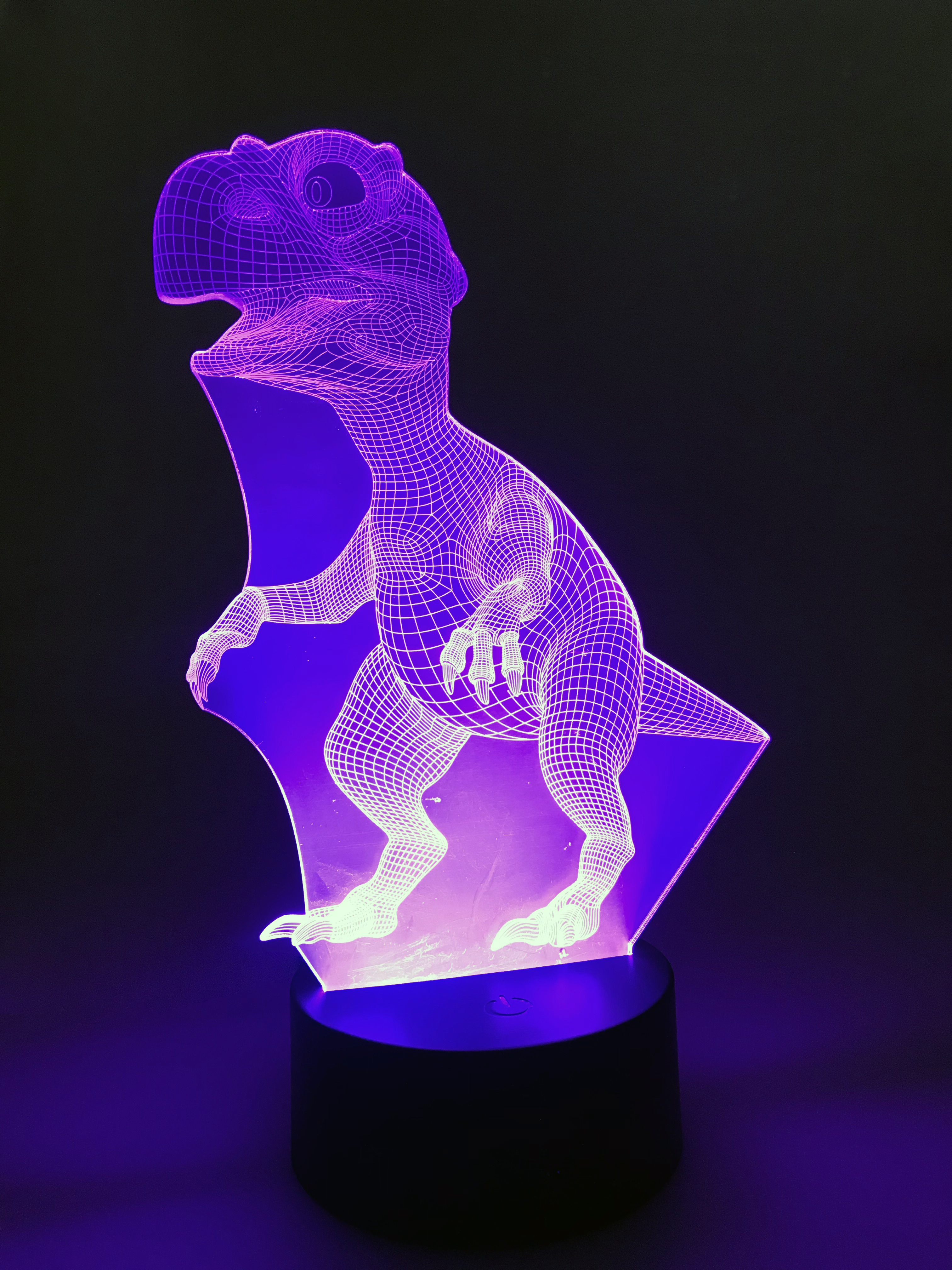 картинка Ночник светодиодный голограмма CADENA Динозавр, 7 цветов, 3DDino