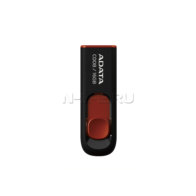 картинка Флеш-накопитель/ ADATA 16GB C008 (Black/Red)