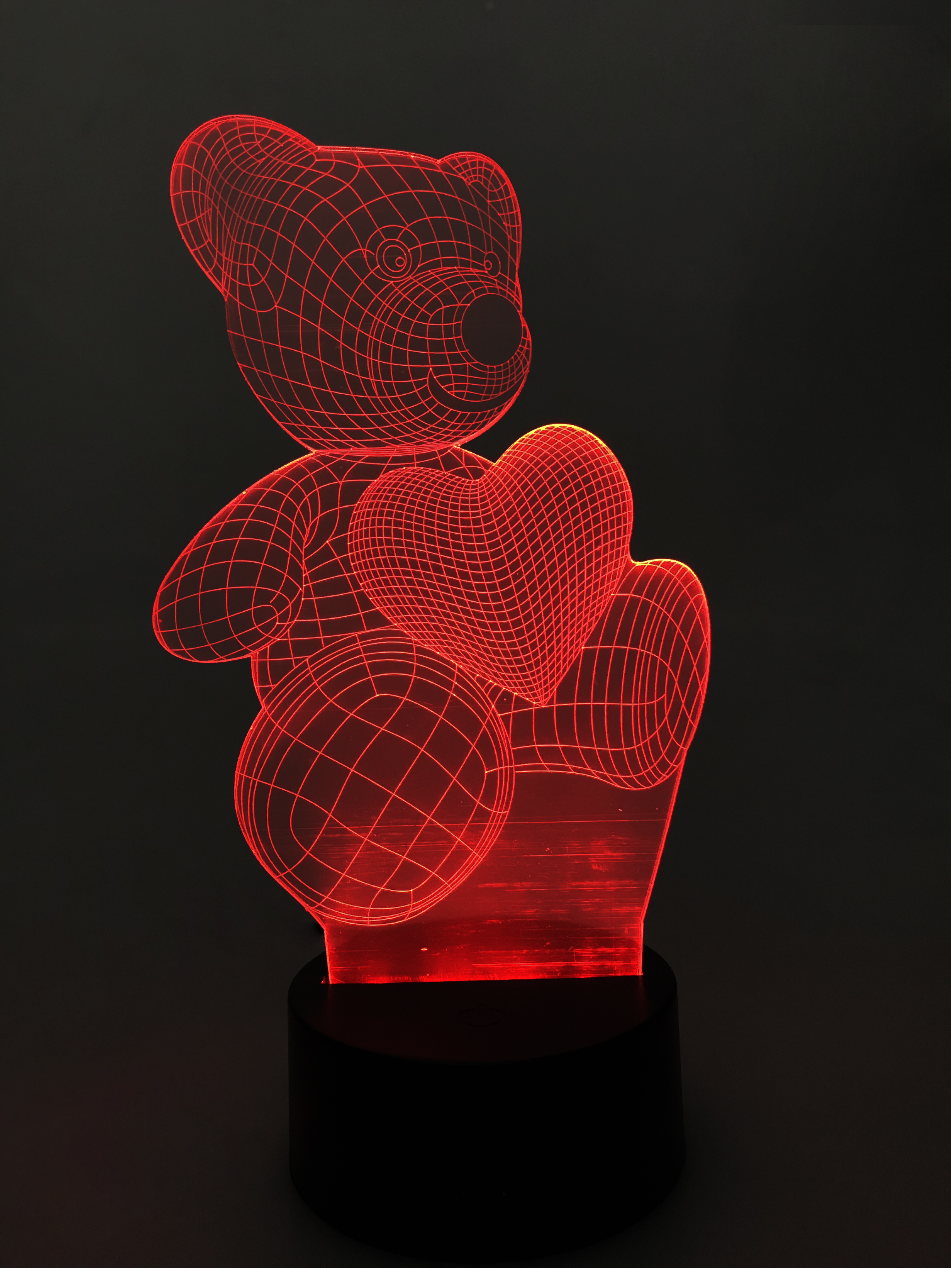 картинка Ночник светодиодный голограмма CADENA Мишка, 7 цветов, 3DBear
