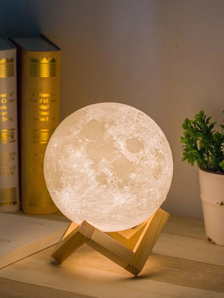 картинка Ночник светодиодный CADENA Луна, 15см, 3 цвета, 3DMoon