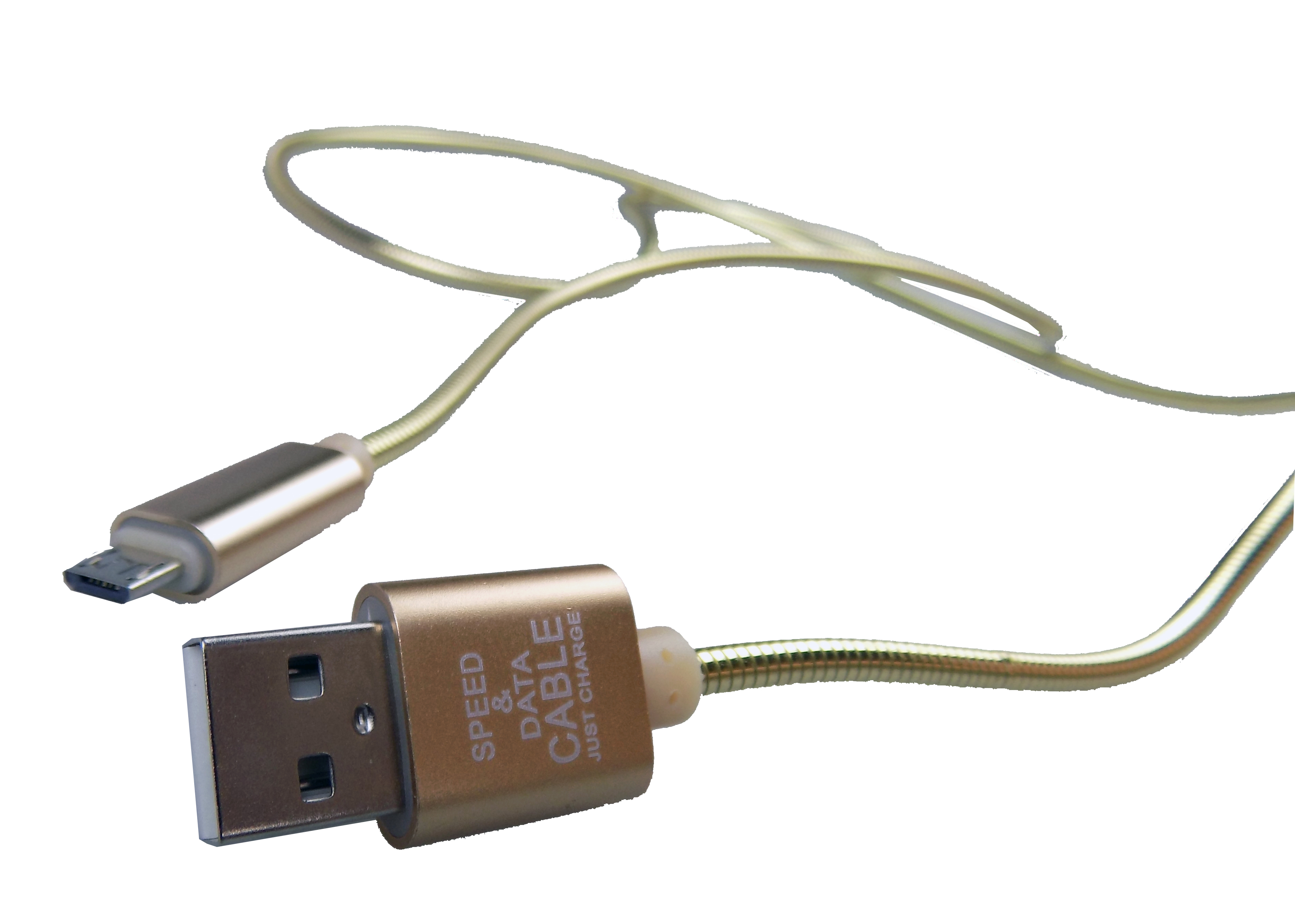 картинка Дата-кабель CADENA microUSB – USB2.0, 1м, с подсветкой, золотой, S019