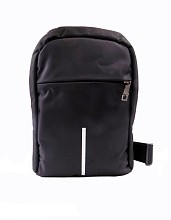 Рюкзак однолямочный с USB шнуром, черный и серый, СВ-540 СВ-540