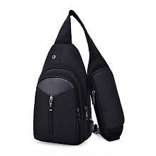 Рюкзак однолямочный с USB шнуром, черный, 602 602B