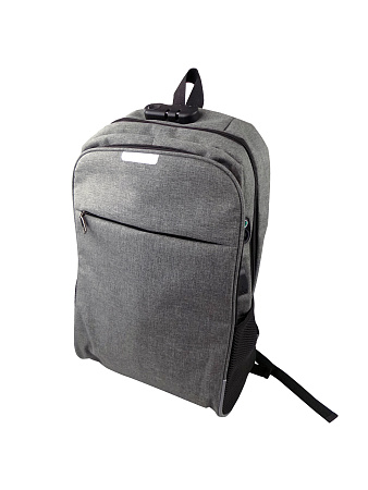 картинка Рюкзак двухлямочный с USB шнуром и замком, серый, 822