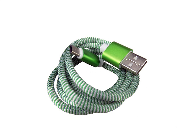 картинка Дата-кабель CADENA USB Type-C – USB2.0, 1м, зеленый, WS020