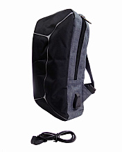 Рюкзак однолямочный с USB шнуром, серый и черный, СВ-123 СВ-123