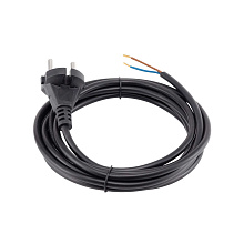 Шнур сетевой CADENA MID 1,5м бз ПВС 2*0,75 10А черный CDM C-2x0,75-1,5m-B