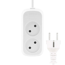Удлинитель бытовой 2 гн CADENA MID 3м бз ПВС 2*1 10А белый CDM U2-2x1-3m-W