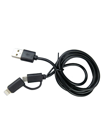 картинка Дата-кабель CADENA USB 2.0 - 2в1, 1м, черный, WS011