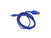 Дата-кабель USB micro-B  – USB2.0, 1м, синий, S042 S042
