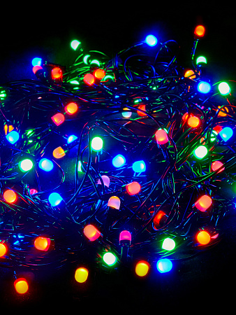 картинка Гирлянда CADENA, 100 крупных LED, 10 метров, многоцветная, удлиняемая, уличная, 18024-1N