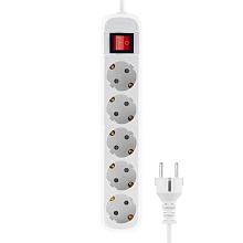 Удлинитель бытовой 5 гн CADENA MID 1,5м сз ПВС 3*1 10А белый с кнопкой CDM U5es-3x1-1,5m-W