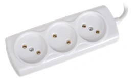 картинка Удлинитель бытовой  Космос на 3гн, ПВС, 2х0,75 мм2, 1300 Вт, 1,5м