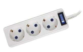 картинка Удлинитель бытовой Космос на 3гн, ПВС, 3х0,75 мм2, 2200 Вт, с выкл, с/з, 3м