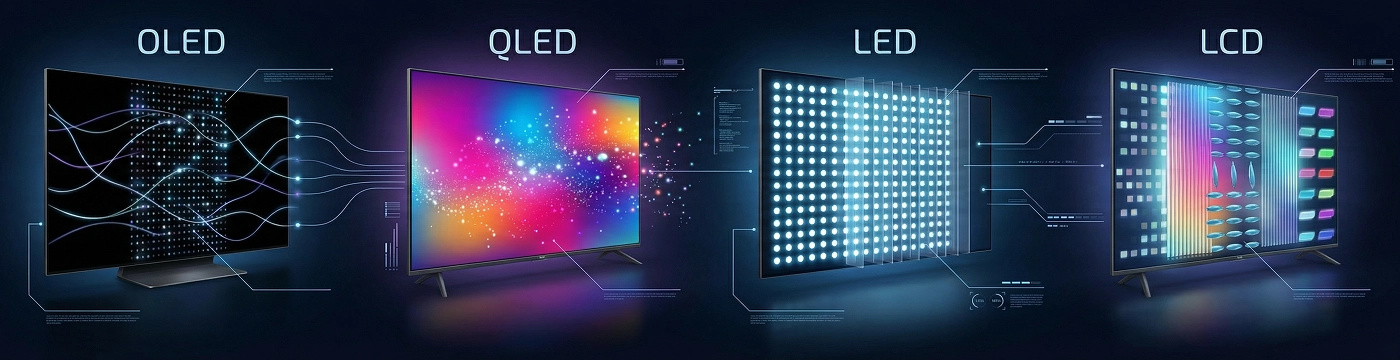 Типы матриц телевизоров: OLED, QLED, LED, LCD — сравнение технологий и характеристик