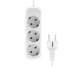 Удлинитель бытовой 3 гн CADENA MID 1,5м сз ПВС 3*1 10А белый CDM U3e-3x1-1,5m-W