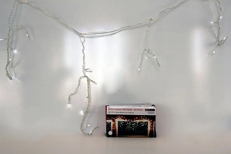 картинка Гирлянда-бахрома 18038А, 100LED, белый цвет, с контроллером