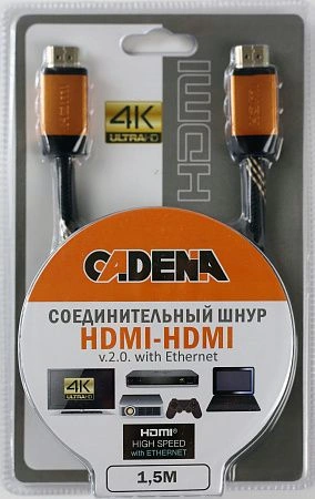 картинка Шнур HDMI-HDMI v.2.0  1,5м CADENA
