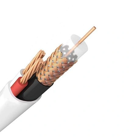 картинка Кабель видеонаблюдения КВК-В-2 2х0,75мм (Cu/ССA), 200м, белый UNIFLEX