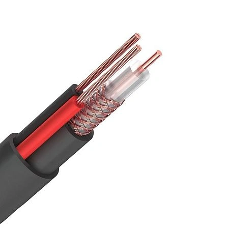 картинка Кабель видеонаблюдения КВК-П-2 2х0,75мм (Cu/ССA), 200м, черный UNIFLEX