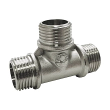 Тройник НИКЕЛИРОВАННЫЙ переходной с наружной резьбой VALFEX НР1/2"хНР3/4"хНР3/4" (70/10) VF.131.N.034