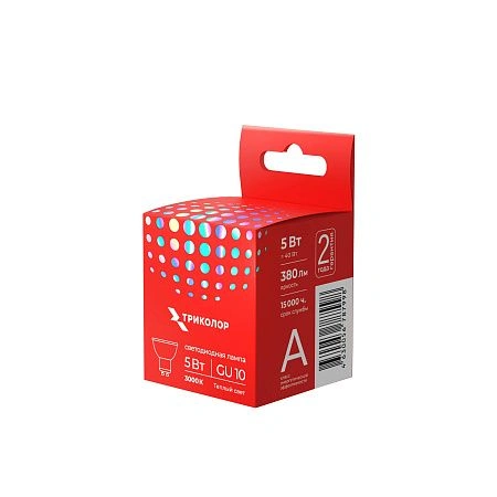 картинка Лампа светодиодная Триколор LED JCDR 5Вт 3000K GU10
