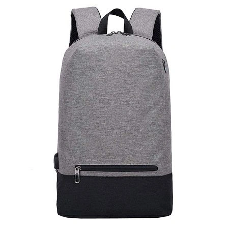 картинка Рюкзак двухлямочный с USB шнуром, серый, PB-259