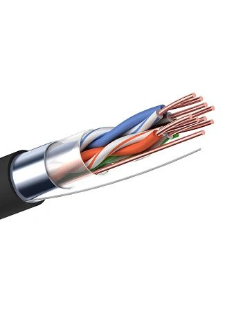 картинка Кабель для компьютерных сетей CADENA FTP4-CAT5e (24 AWG) медный, внешний, черный, 305 м