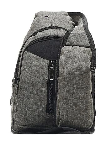 картинка Рюкзак однолямочный с USB шнуром, серый, 602