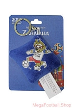 Плюшевый брелок–подушечка с термопринтом Zabivaka Neck-Ball 6x6 см на карте_FIFA-2018 Т11794