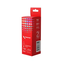Лампа светодиодная Триколор LED C37 7Вт 3000K E14 LED-TR-C377w3KE14