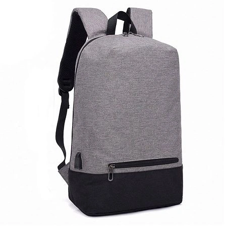 картинка Рюкзак двухлямочный с USB шнуром, серый, PB-259