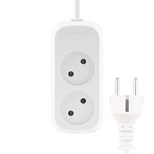 Удлинитель бытовой 2 гн CADENA MID 3м бз ПВС 2*1 10А белый CDM U2-2x1-3m-W