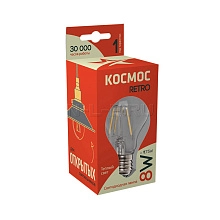 Лампа светодиодная КОСМОС RETRO А60 8Вт 230v E27 3000K 4690488027895 LksmLED8wA60E2730GF