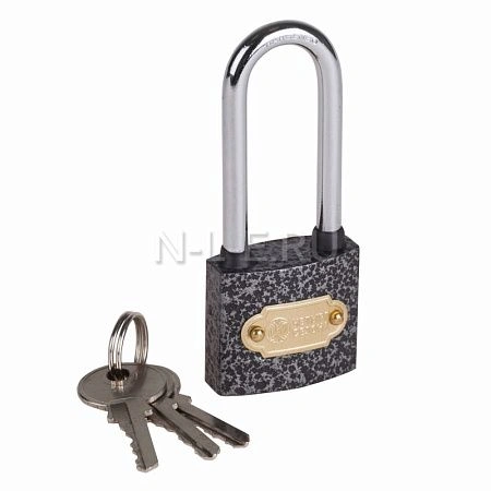 картинка Замок навесной серия «Чугун» 32 мм длинная дужка ЧЕТЫРЕ СЕЗОНА