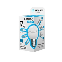 Лампа светодиодная КОСМОС SMART GL45 7W 220V E27 4500K 4690488027819 LksmLEDSD7wGL45E2745