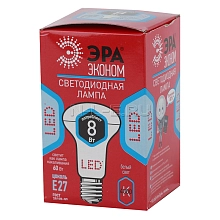 Лампа светодиодная ЭРА Эко. Рефлектор ЭРА LED smd R63-8w-840-E27 ECO. Б0019083