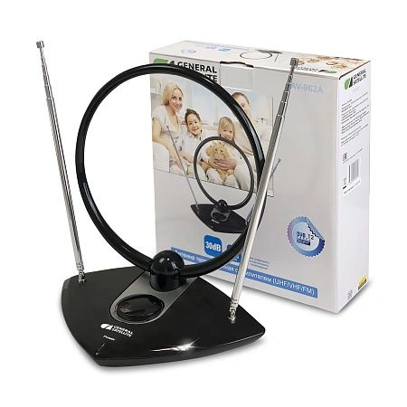 антенна телевизионная комнатная с усилителем мв+дмв av-962a