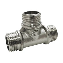 Тройник НИКЕЛИРОВАННЫЙ с наружной резьбой VALFEX НР 1/2"хНР 1/2"хНР 1/2" (90/10) VF.131.N.012