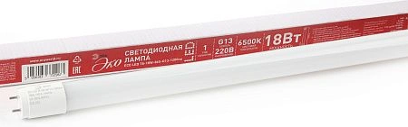 картинка Лампа LED ЛЛ 18Вт T8 6500К непов. 1200мм (ECO LED T8-18W-865-G13-1200mm) ЭРА:Б0032977