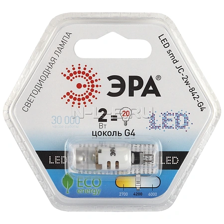 картинка Лампа светодиодная ЭРА LED smd JC-2w-840-G4