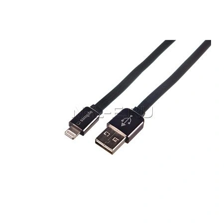 картинка Кабель гибкий Lighting, 1 м, черный