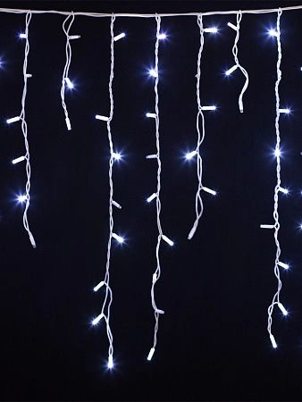 картинка Гирлянда-бахрома CADENA, 50LED, белый цвет, с контроллером, 18038N