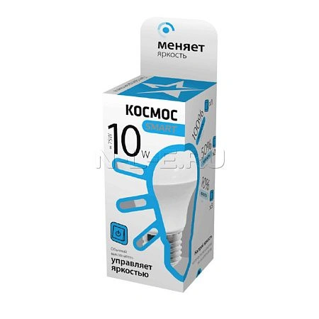 картинка Лампа светодиодная КОСМОС SMART A60 10W 220V E27 4500K 4690488027017