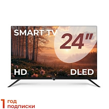 Телевизор Триколор P24HH302, SMART TV, 24", голос, черный P24HH302