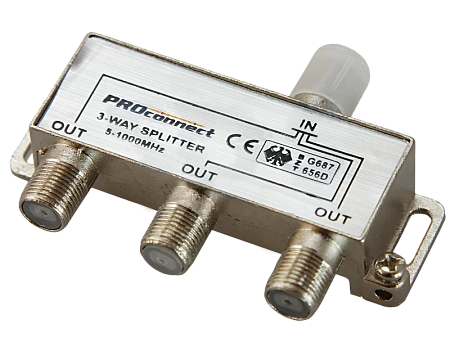 картинка ДЕЛИТЕЛЬ  ТВх3 под F разъём 5-1000 МГц  PROCONNECT