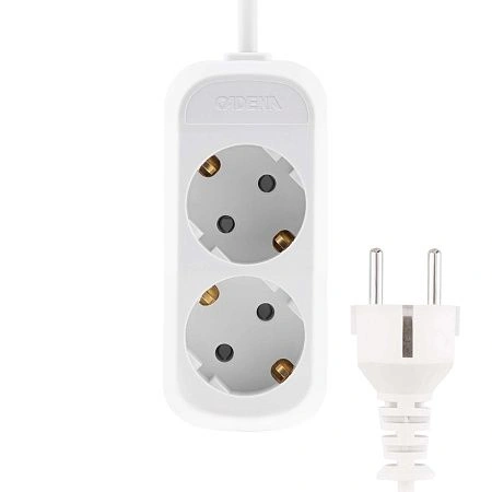 картинка Удлинитель бытовой 2 гн CADENA MID 3м сз ПВС 3*1 10А белый