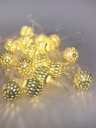 картинка Гирлянда металлические шары CADENA, 20 LED, 3 метра, 20205