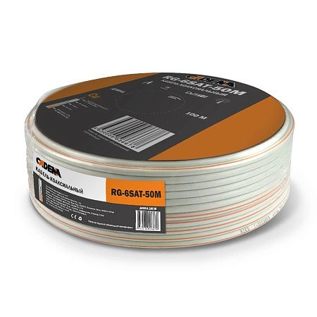 картинка Кабель коаксиальный RG-6SAT-50M CADENA белый